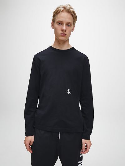 Calvin Klein Ruhák HU650498 | Calvin Klein Organic Cotton Photo Print Férfi Póló Fekete